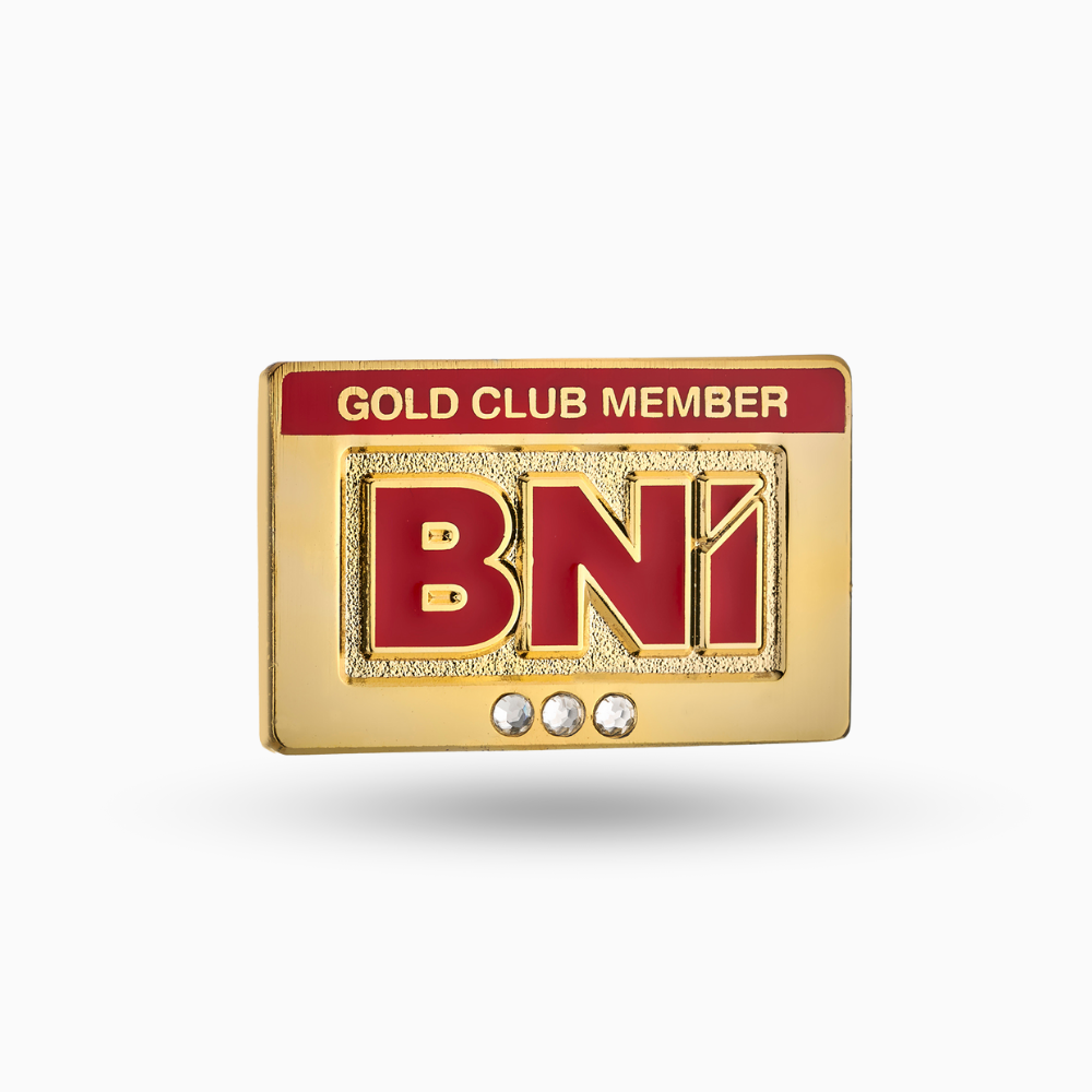 Gold Club Pin (3 stones) (Pack of 10)