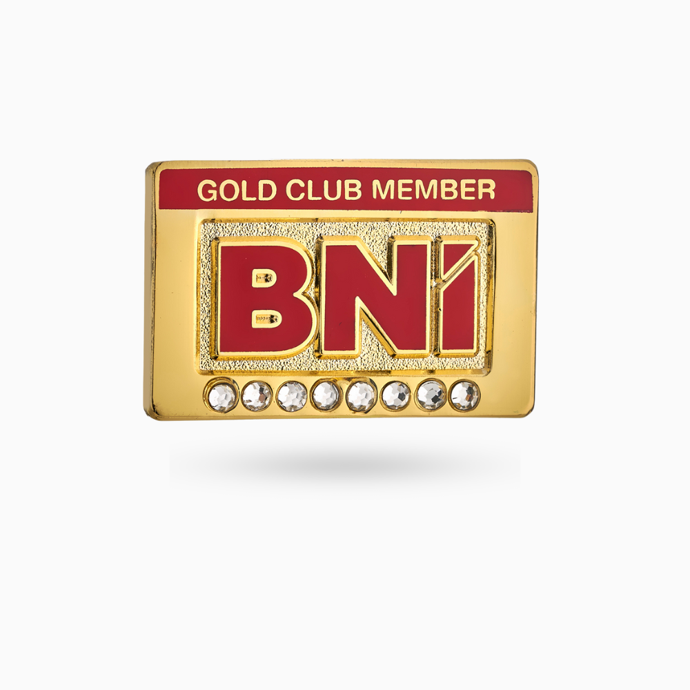 Gold Club Pin (9 stones)(Pack of 10)